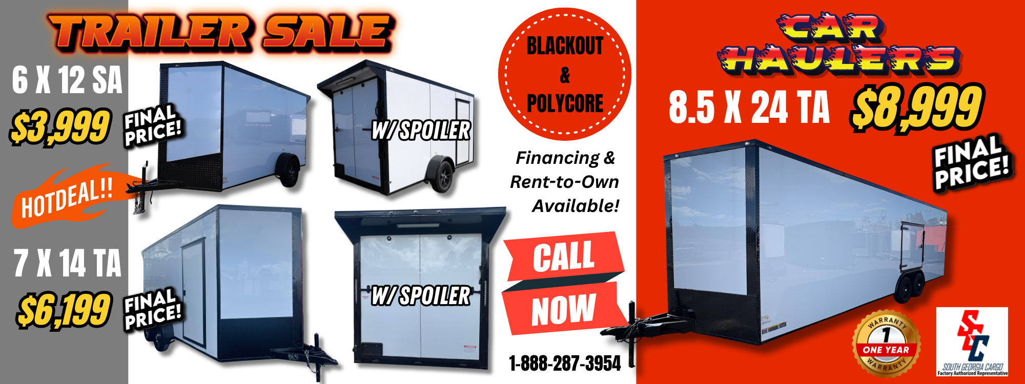 6x12sa, 7x14ta, 6 x 12, 7 x 14, enclosed cargo trailers for sale, renown cargo trailers banner enclosed trailers for sale that are on sale! Monthly specials