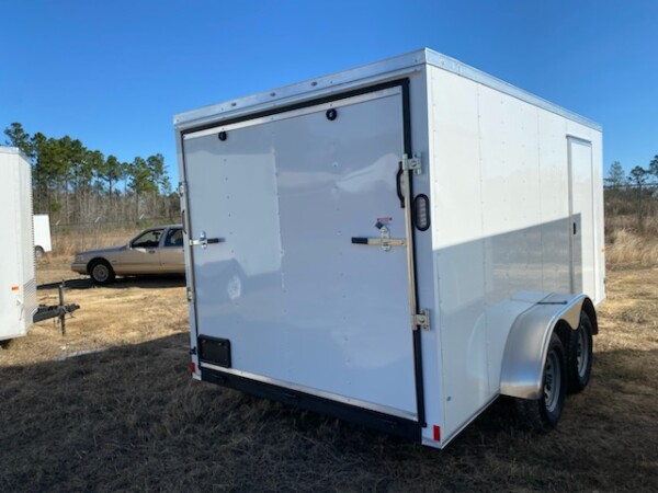 7x14 white standard enclosed cargo trailer tandem axle
