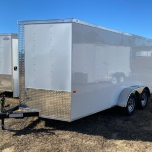 7x14 white standard enclosed cargo trailer tandem axle