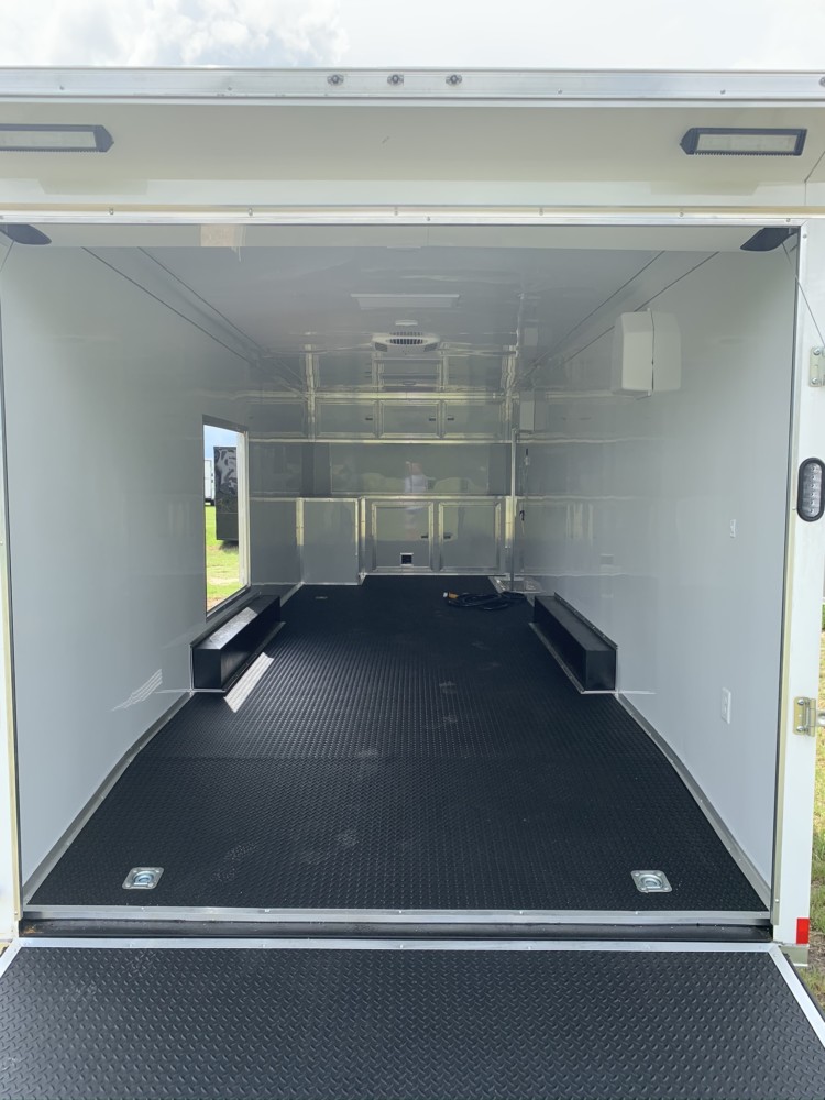updated interior of an enclosed trailer 