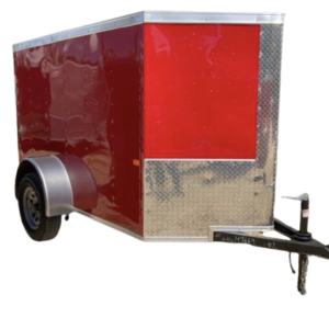 5x8 enclosed cargo trailer for sale - red