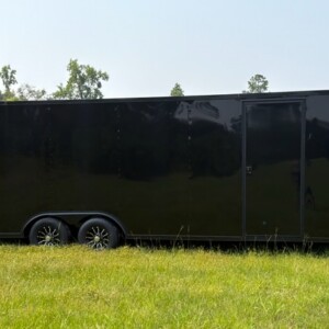 8.5x24ta black polycore enclosed trailer from rock solid cargo