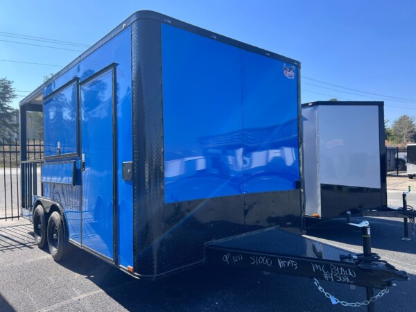 8.5x16ta electric blue BBQ trailer
