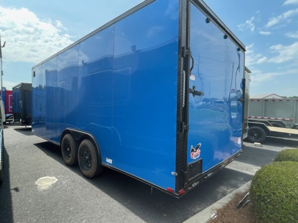 8.5 X 20 TA3 Enclosed Cargo Trailer in Pepsi Blue black trim | 2024 Quality Cargo
