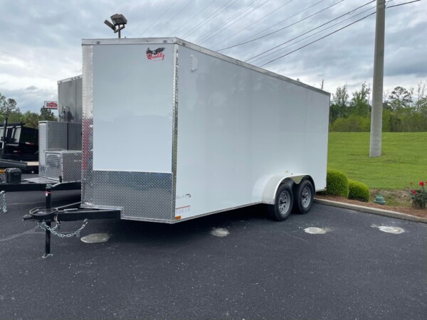 7 x 16TA White Custom Enclosed Cargo Trailer for Sale