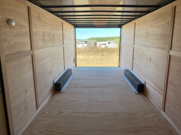 8.5x24 white blackout enclosed cargo trailer for sale