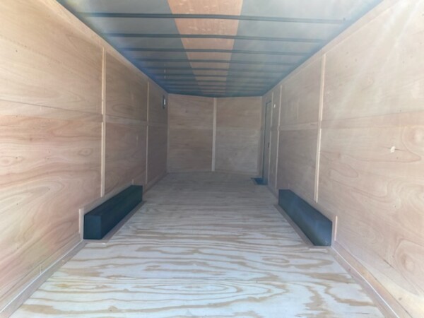 8.5x24 white blackout enclosed cargo trailer for sale