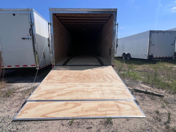 8.5 x 36 enclosed cargo trailer for sale in white