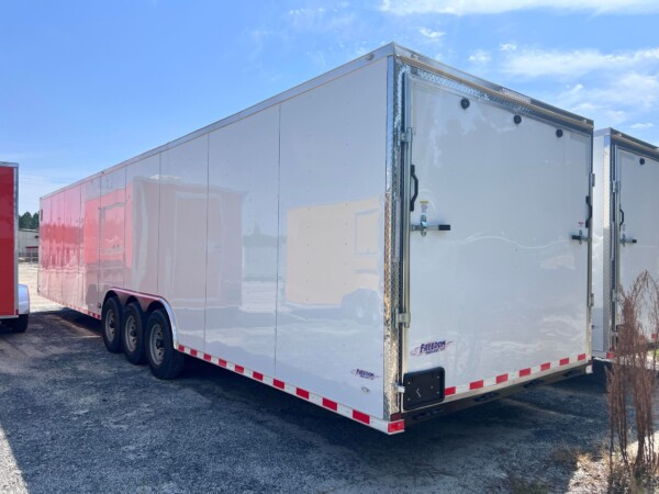 8.5 x 36 enclosed cargo trailer for sale in white