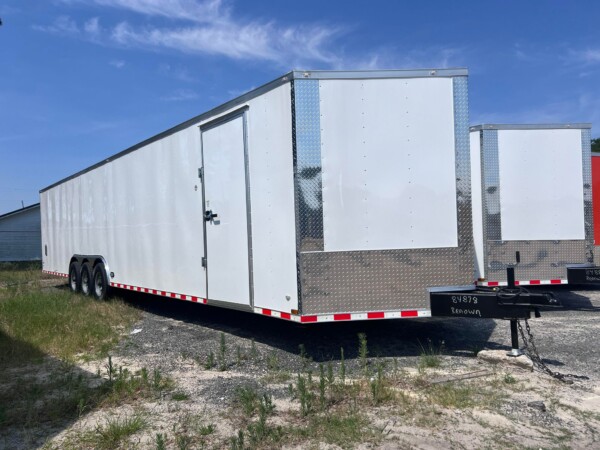 8.5 x 36 enclosed cargo trailer for sale in white