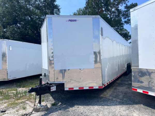 8.5 x 36 enclosed cargo trailer for sale in white