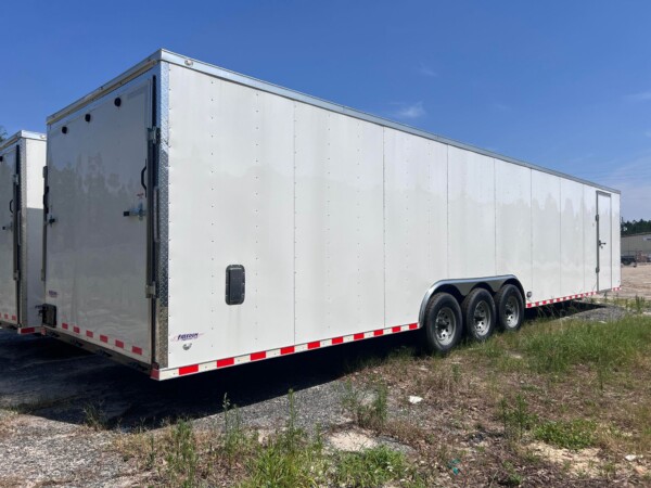 8.5 x 36 enclosed cargo trailer for sale in white