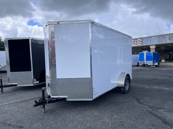 6x12 enclosed cargo trailer on sale - monthly special in white