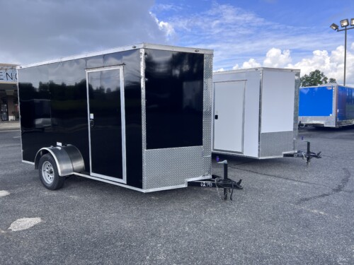 SG 6X12 SA,black, poly, 7ft, semi enclosed trailer for sale - this is our monthly special