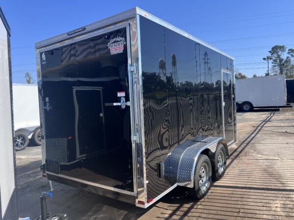 7x14 black enclosed cargo trailer for sale