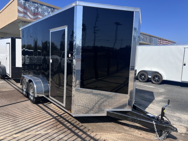 7x14 black enclosed cargo trailer for sale