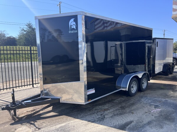 7x14 black enclosed cargo trailer for sale