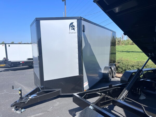 7x16 silver frost black out enclosed trailer for sale