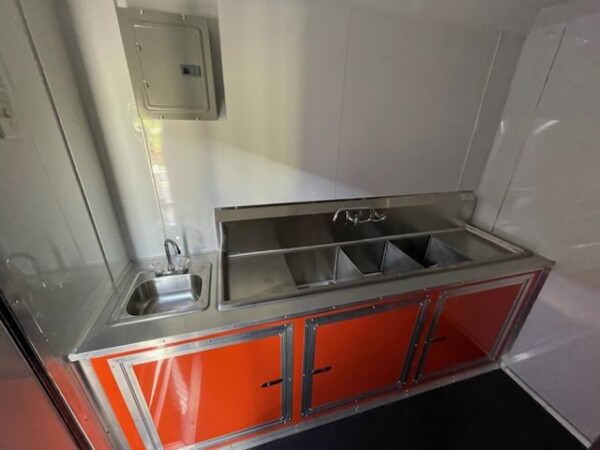 8.5 x 22 food trailer for sale in vibrant orange