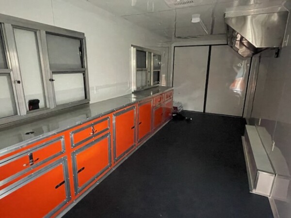 8.5 x 22 food trailer for sale in vibrant orange