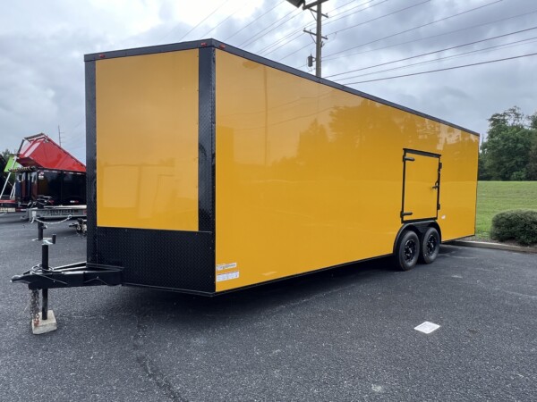 8.5X24TA3 Enclosed Cargo Trailer in Yellow BLK Out