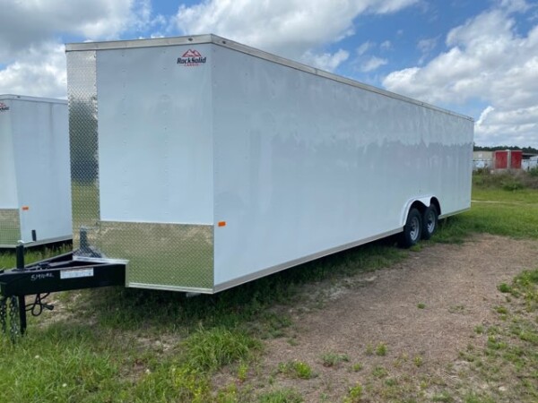 8.5 X 28 TA WHITE ENCLOSED TRAILER