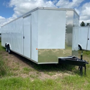 8.5 X 28 TA WHITE ENCLOSED TRAILER