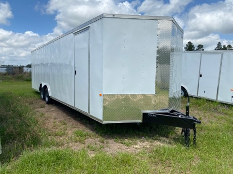 8.5 X 28 TA WHITE ENCLOSED TRAILER