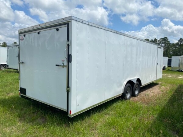 8.5 X 28 TA WHITE ENCLOSED TRAILER