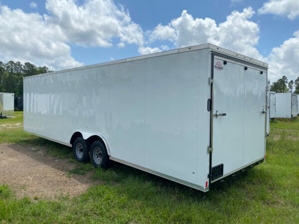 8.5 X 28 TA WHITE ENCLOSED TRAILER