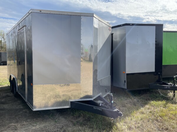 8.5 x 16 silver frost enclosed cargo trailer for sale on clearance