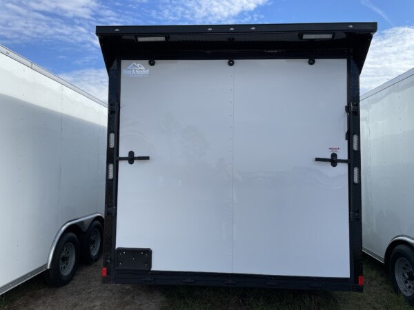 WHITE BLACKOUT ENCLOSED TRAILER