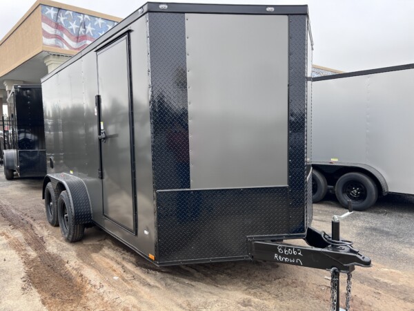 86062 7x14ta CHARCOAL BO ENCLOSED TRAILER