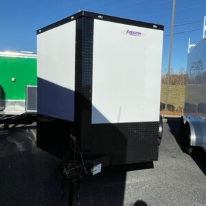 86089 7 X 14ta white BO ENCLOSED TRAILER