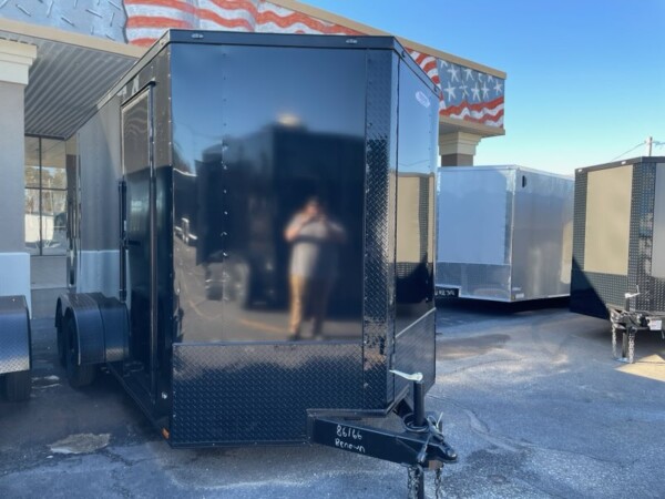 86166 7X16TA BLACK BO ENCLOSED TRAILER