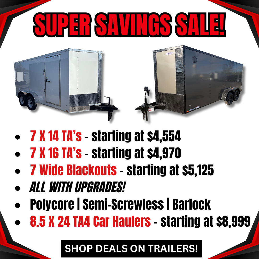 Special Sale on Enclosed Cargo Trailers - Marked down to sell!