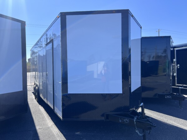 8.5x24 TA4 Enclosed Car Hauler White BO for Sale