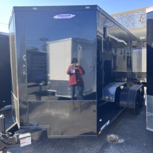 7x16 enclosed trailer in black for sale