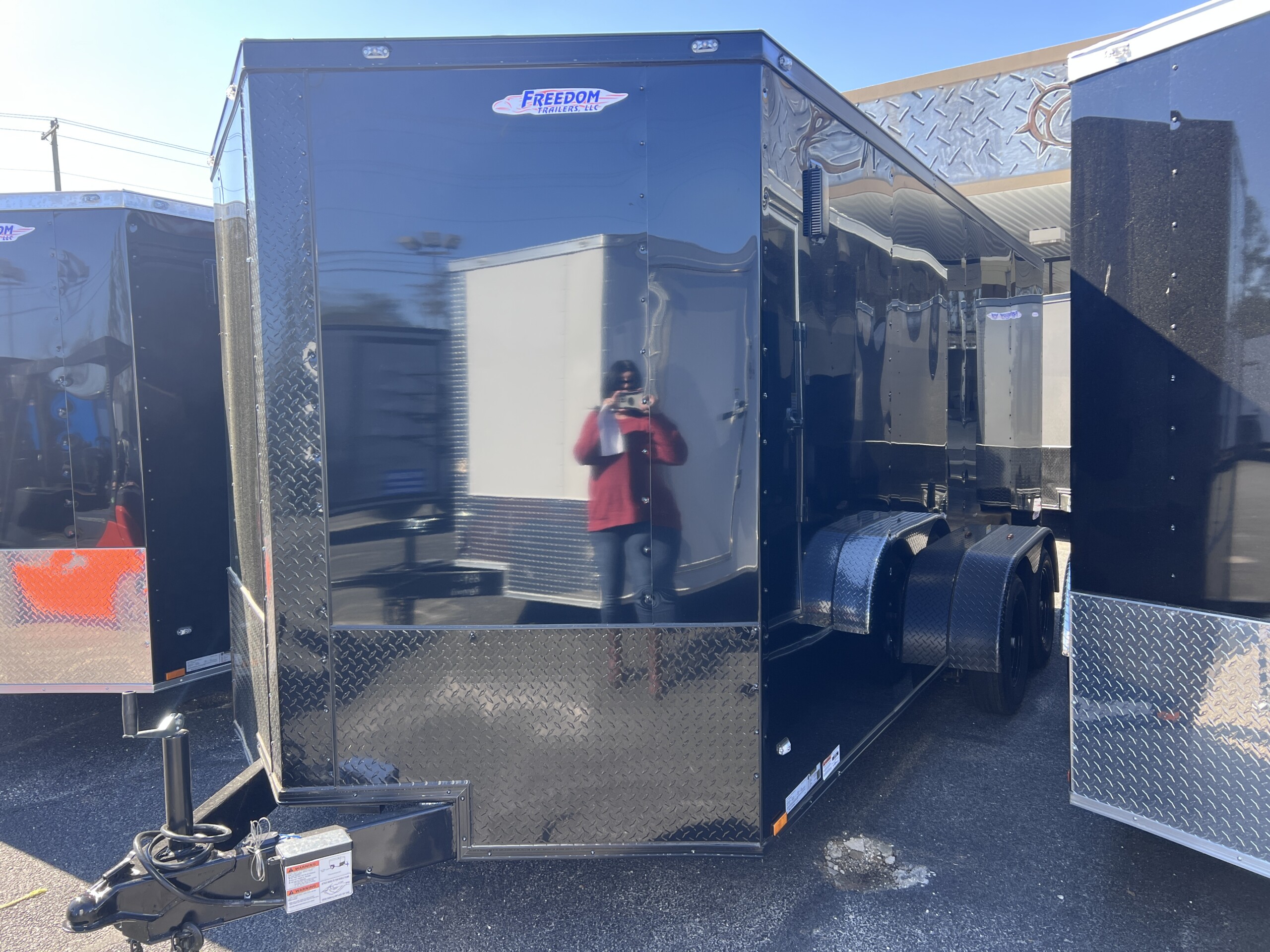 7x16 enclosed trailer in black for sale