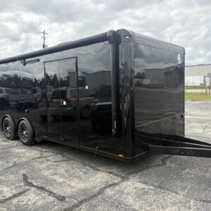Experience premium hauling with the Spartan Cargo S8.5x24TA Race Car Trailer—fully loaded with gullwing doors, high-end features, and race-ready performance.