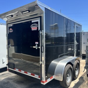 6x12 Rock Solid enclosed trailer with torsion axles and full electrical package in black