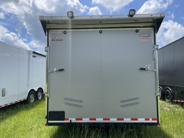 Rock Solid 8.5x32 Race Car Trailer – Loaded, A/C, Cabinets, 7000lb Torsion Axles for Sale in White & Silverfrost