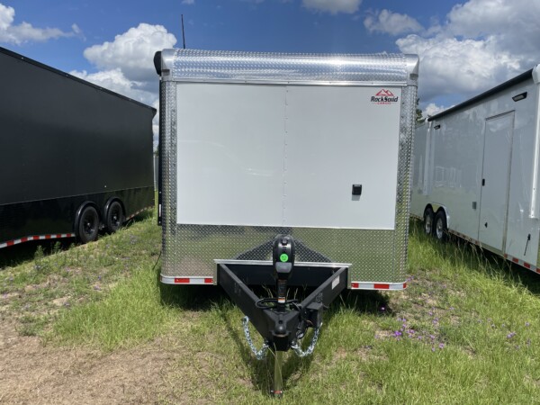 Rock Solid 8.5x32 Race Car Trailer – Loaded, A/C, Cabinets, 7000lb Torsion Axles for Sale in White & Silverfrost