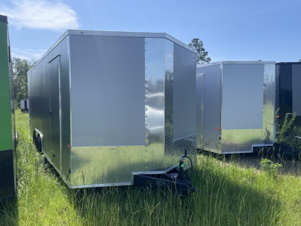 Rock Solid Cargo 8.5 X 20 Enclosed Cargo Trailer | Polycore, Semi-Screwless, 7ft Interior, 5200lb Axles for Sale in Silver