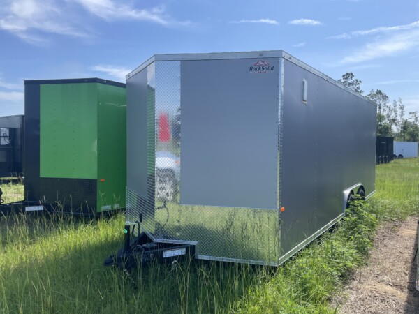 Rock Solid Cargo 8.5 X 20 Enclosed Cargo Trailer | Polycore, Semi-Screwless, 7ft Interior, 5200lb Axles for Sale in Silver