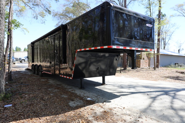 Freedom 8.5x40 Gooseneck Enclosed Trailer | Race Trailer & Car Hauler black blackout for sale