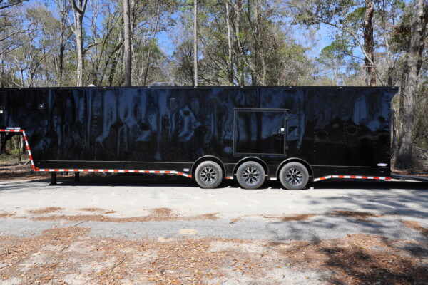 Freedom 8.5x40 Gooseneck Enclosed Trailer | Race Trailer & Car Hauler black blackout for sale