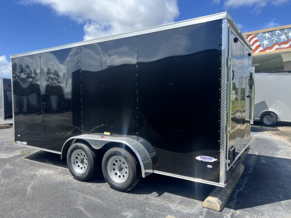 Freedom Trailers 7 X 16 TA Enclosed Cargo Trailer | Polycore, Semi-Screwless,. Barlock, Ramp Door