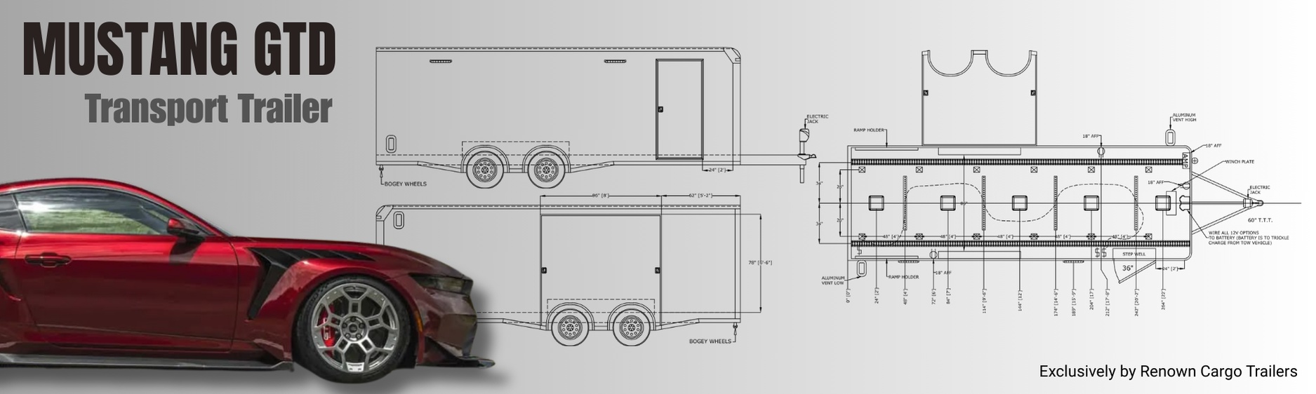 mustang gtd transport traielr, renown cargo trailers mustang gtd transport traielr, renown cargo trailers The Only Enclosed Trailer Engineered for the Ford Mustang GTD & Wide-Body Luxury Cars