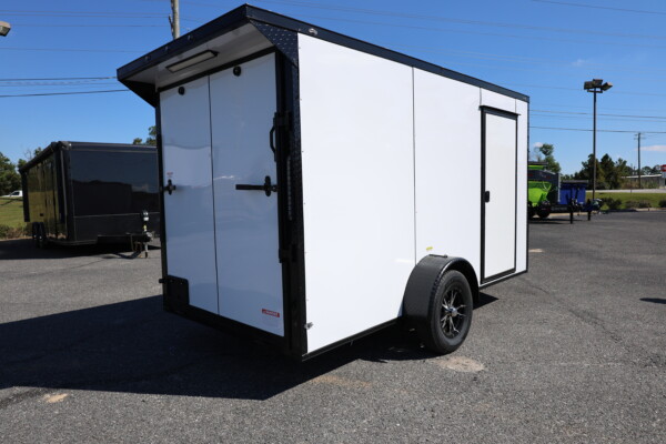 6 x 12 Enclosed Cargo Trailer for Sale | White Single Axle